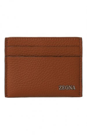Кожаный футляр для кредитных карт Zegna. Цвет: коричневый