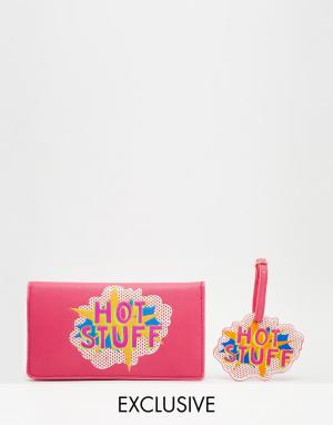 Набор с дорожным бумажником и биркой для багажа Hot Stuff Skinnydip. Цвет: мульти