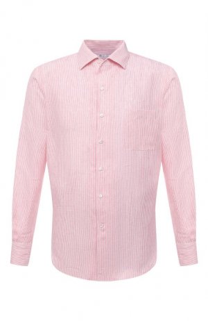 Льняная рубашка Loro Piana. Цвет: розовый