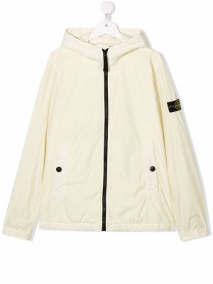 TEEN logo-patch zip-up hooded jacket Stone Island Junior. Цвет: желтый