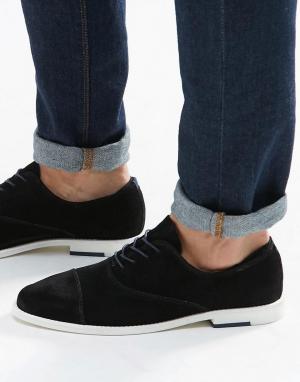 Замшевые оксфордские туфли с отделкой на носке Caliva ALDO. Цвет: черный
