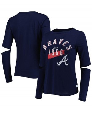 Женская темно-синяя футболка с длинным рукавом Atlanta Braves Formation , темно-синий Touch