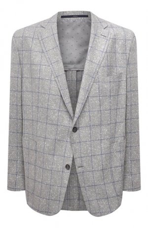 Пиджак из шерсти и шелка Eduard Dressler. Цвет: серый