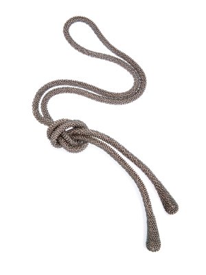 Элегантный пояс из бисера и шелковой нити RE VERA. Цвет: серый