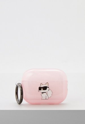 Чехол для наушников Karl Lagerfeld Airpods Pro 2, силиконовый TPU. Цвет: розовый