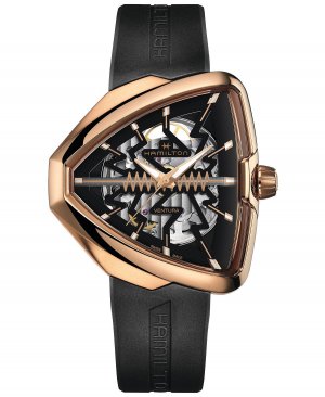 Мужские часы Swiss Ventura с черным каучуковым ремешком, 45 мм Hamilton