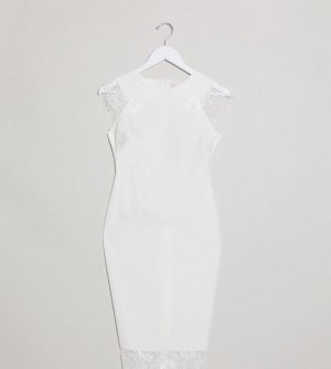 Белое облегающее платье миди с кружевом -Белый Blume Maternity