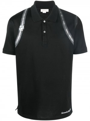 Zip-detail polo shirt Alexander McQueen. Цвет: черный