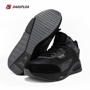 Baasploa/Новинка 2022 года, хлопковая обувь, водонепроницаемые кожаные повседневные кроссовки, мужские модные теплые прогулочные туфли, нескользящие кроссовки BAASPLOA