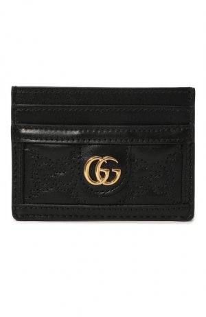 Кожаный футляр для кредитных карт Gucci. Цвет: чёрный