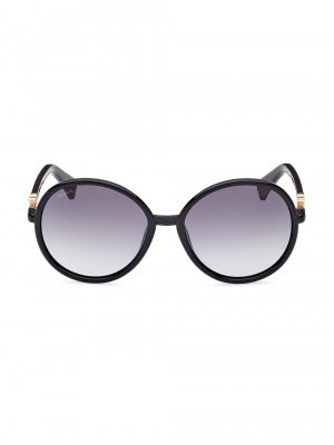 Круглые солнцезащитные очки Emme 58 мм , черный Max Mara
