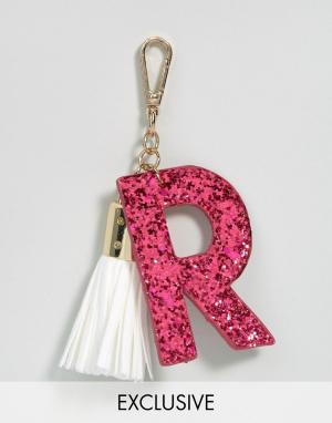 Брелок для ключей с буквой R Skinnydip. Цвет: мульти