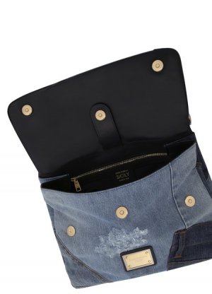 Большая мягкая джинсовая сумка Sicily в стиле пэчворк Dolce & Gabbana