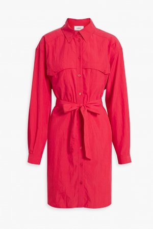 Платье-рубашка мини из поплина с добавлением лиоцелла и жемчужным поясом , красный BA&SH