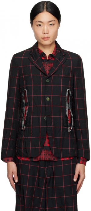 Черно-красный пиджак с вентиляцией Comme Des Garcons Garçons