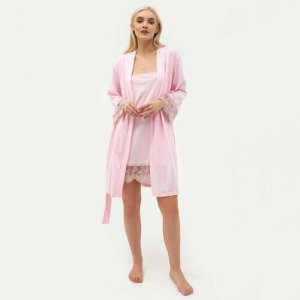 Комплект одежды женский KAFTAN (халат и комбинация) размер 44-46, хлопок 100%, кулирная гладь. Цвет: розовый