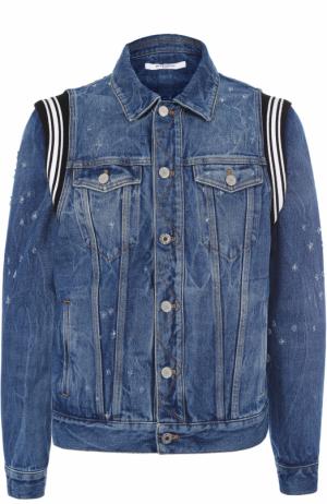 Джинсовая куртка с контрастными вставками Givenchy. Цвет: голубой