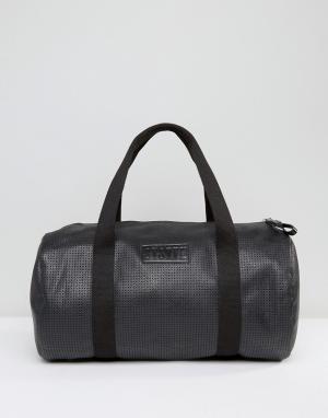 Черная полиуретановая сумка дафл Systvm. Цвет: черный