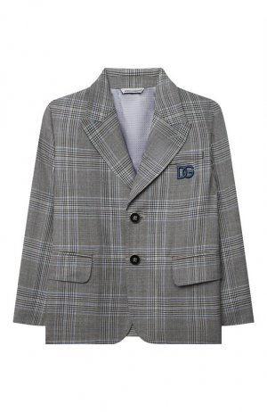 Шерстяной пиджак Dolce & Gabbana. Цвет: серый