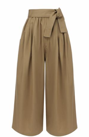 Укороченные широкие брюки с поясом Tome. Цвет: бежевый