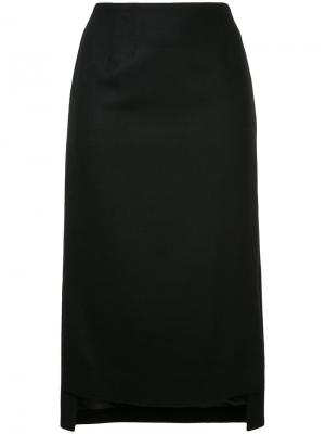 Облегающая юбка миди Estnation. Цвет: коричневый