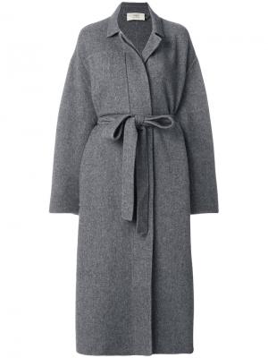 Мягкое однобортное пальто Ports 1961. Цвет: серый