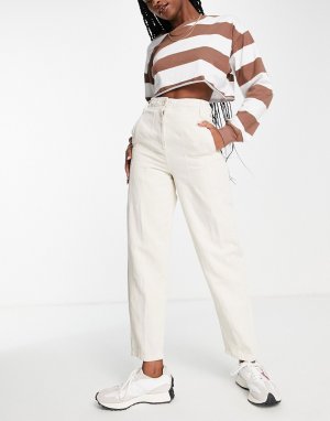 Легкие светло-бежевые брюки-галифе с завышенной талией -Светло-бежевый цвет Topshop