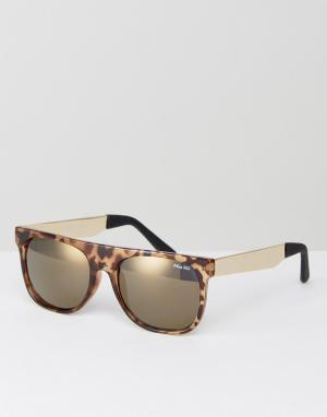 Черепаховые солнцезащитные очки с плоским верхом Miss KG. Цвет: коричневый