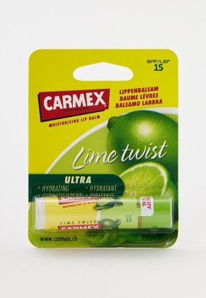 Бальзам для губ Carmex увлажняющий с ароматом лайма и защитным фактором SPF15 в стике, 4.25 г. Цвет: прозрачный
