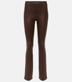 Кожаные брюки bootcut, коричневый STOULS
