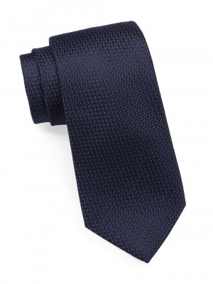 Жаккардовый шелковый галстук , нави Isaia