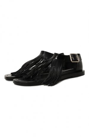 Кожаные сандалии Jil Sander. Цвет: чёрный