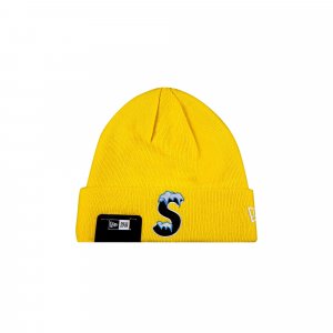 Шапка-бини с логотипом x New Era S, цвет Желтый Supreme
