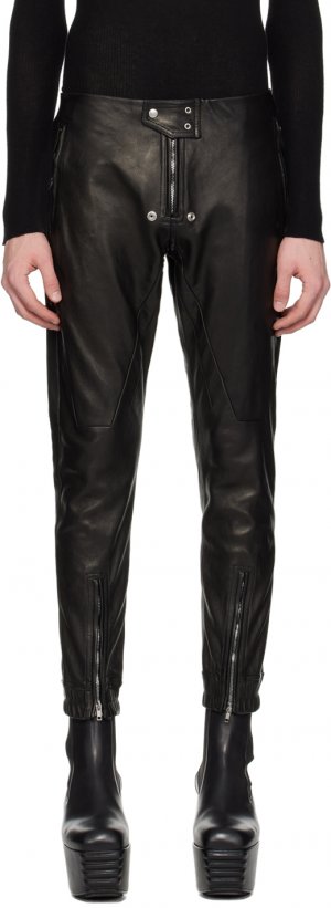 Черные кожаные брюки Luxor , цвет Black Rick Owens