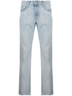 Узкие джинсы с эффектом потертости Sandro Paris. Цвет: синий