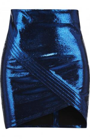 Однотонная кожаная мини-юбка RTA. Цвет: синий