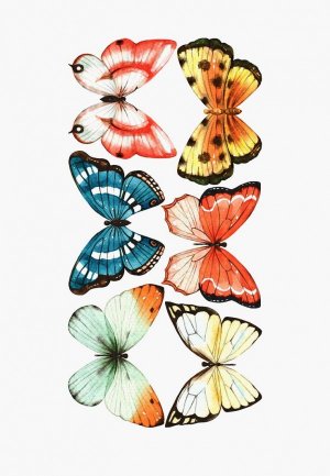 Наклейка декоративная Galerys Большие акварельные бабочки, 110*55 см. Цвет: разноцветный