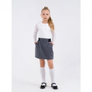 Школьная юбка , размер 122, серый Sherysheff. Цвет: серый