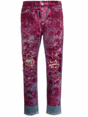 Укороченные джинсы с цветочным принтом DONDUP. Цвет: розовый
