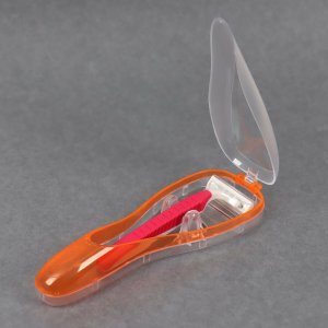 Контейнер для бритвы, с крышкой, 17,5 × 5,8 3,5 см, цвет прозрачный/оранжевый Queen fair. Цвет: оранжевый, прозрачный