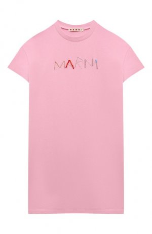 Хлопковое платье Marni. Цвет: розовый