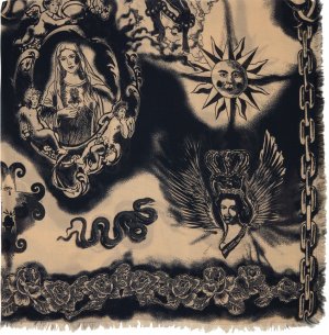 Бежевый шарф с татуировкой Jean Paul Gaultier