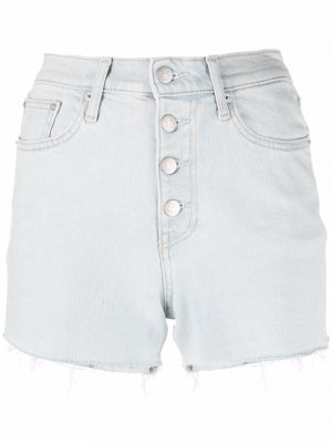 Короткие джинсовые шорты средней посадки Calvin Klein Jeans. Цвет: синий