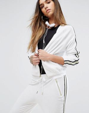 Куртка с полосками в спортивном стиле Black Label Juicy Couture. Цвет: белый