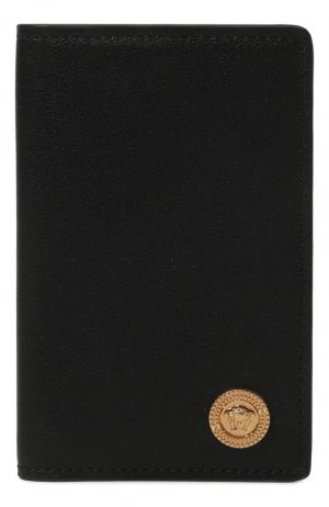Кожаная обложка для паспорта Versace. Цвет: чёрный