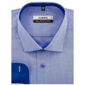 Рубашка , размер 174-184/39, синий GREG. Цвет: синий