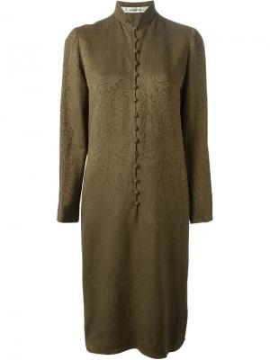 Платье с принтом пейсли Jean Louis Scherrer Vintage. Цвет: коричневый