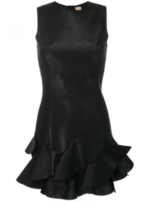 Платье мини с оборками Pascal Millet. Цвет: чёрный