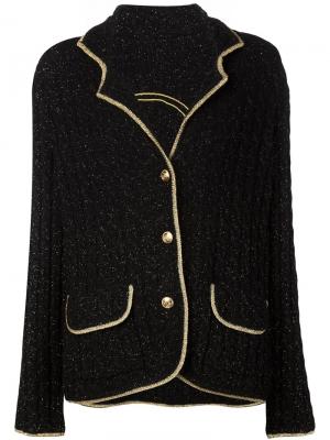 Трикотажный пиджак с рисунком черепа Lucien Pellat Finet. Цвет: чёрный