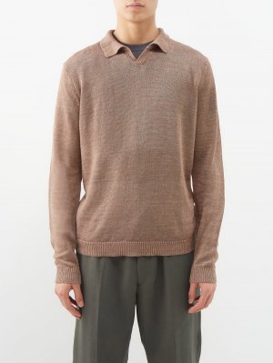 Льняной свитер-поло harrison , коричневый Iris Von Arnim